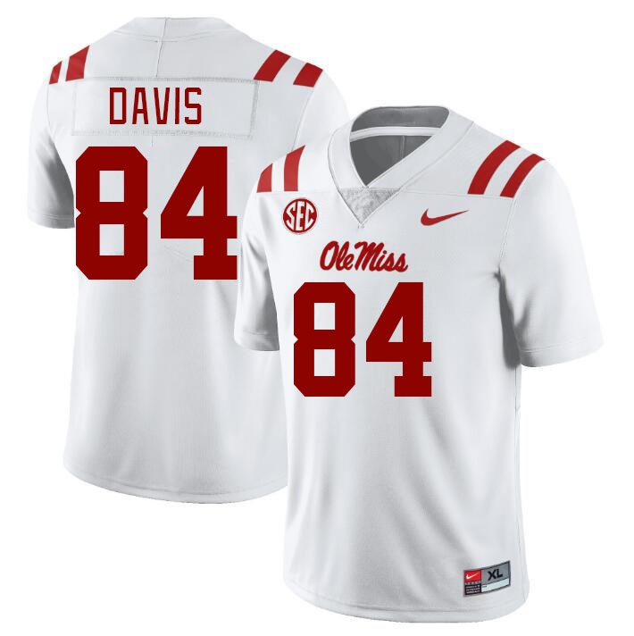 Ole Miss Rebels #84 Qua Davis College Football Jerseys Stitched Sale-White